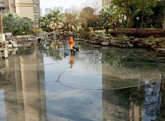 眉县景观池淤泥清理